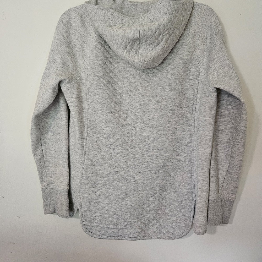 LL Bean Jacket Sweater S Grey Quilted Knit Full Zip Pockets Casual Layering Cozy - Picture 7 of 8